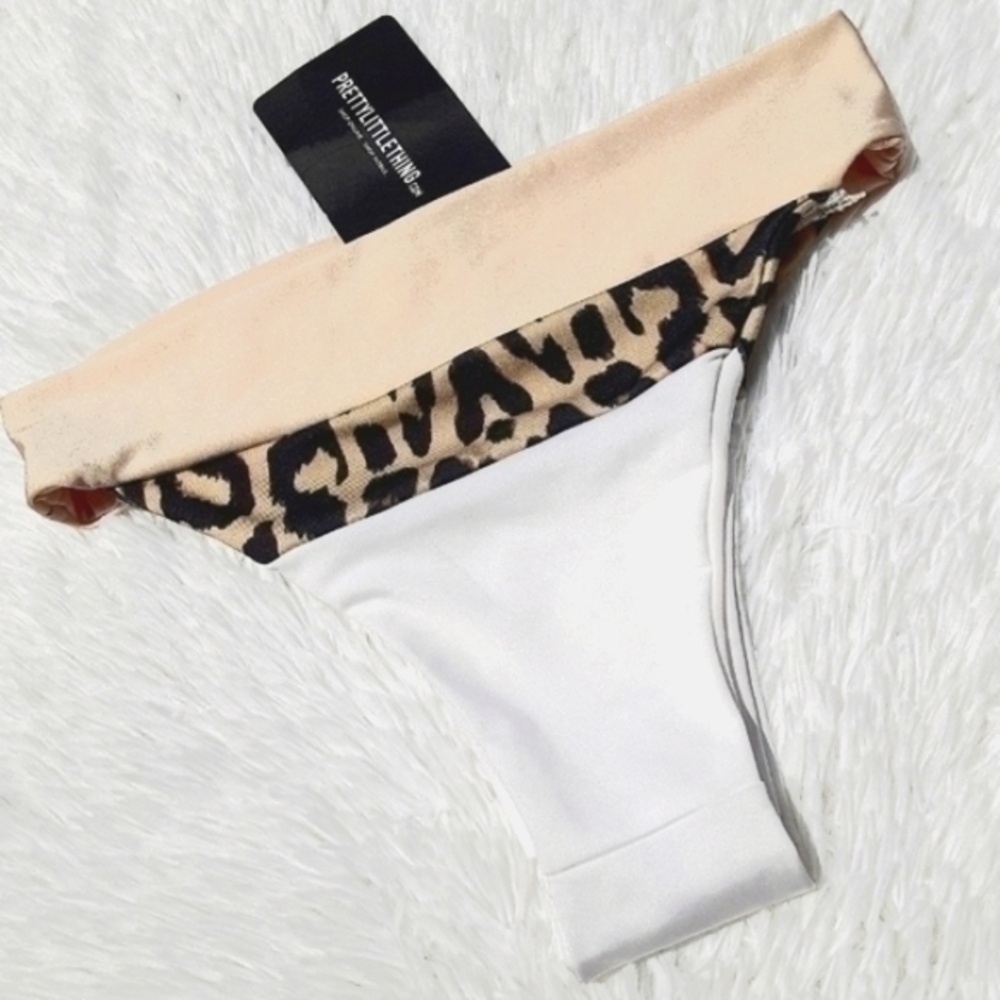 Pretty Little Thing Animal Color Block Swim Bottoms